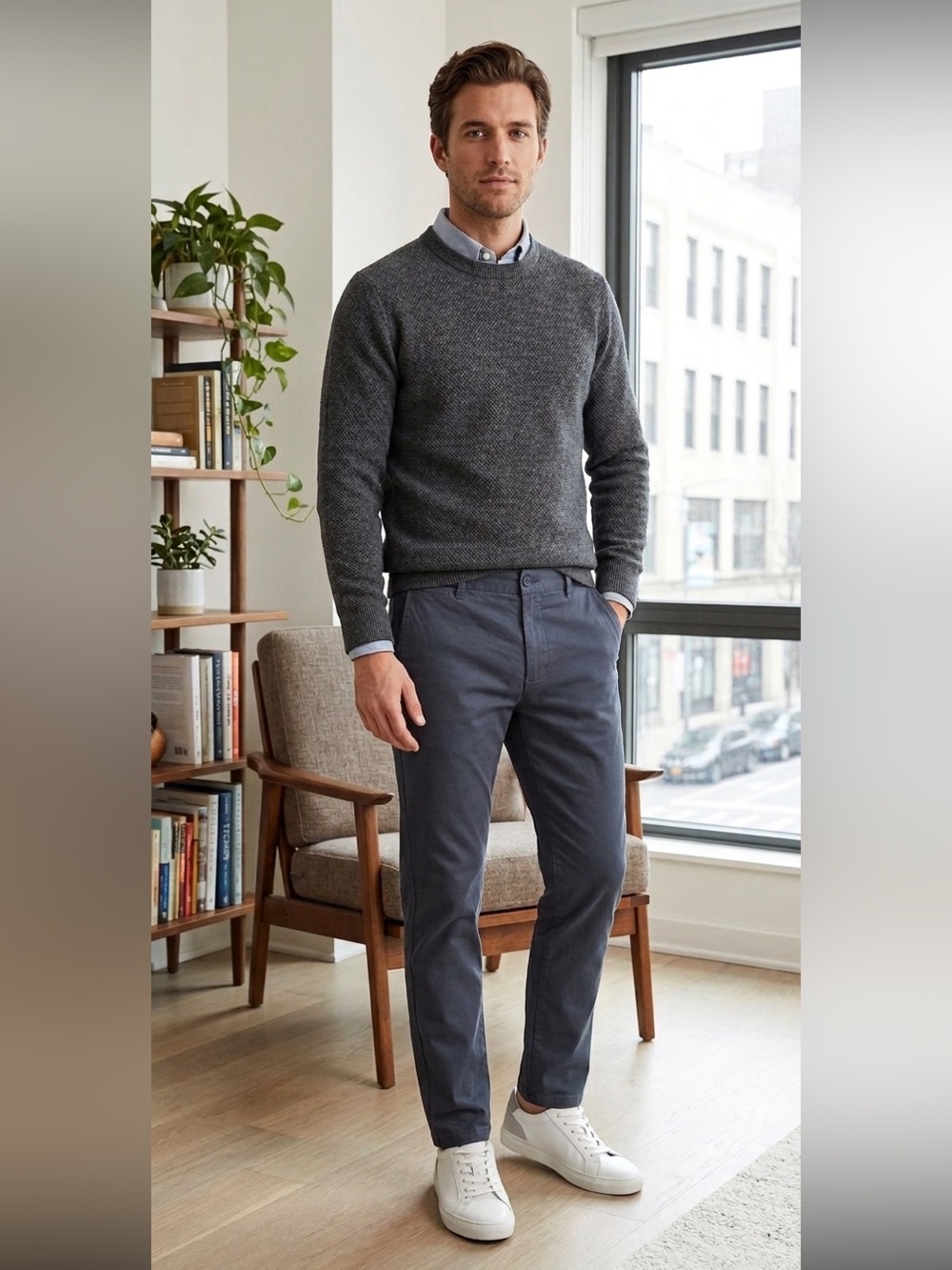 Banana Republic Men’s 5 Pocket Chino Pants Gray Slim Straight Fit Size 38x30 NWT